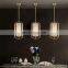 Nordic restaurant small chandelier bedroom bedside luxury brass alabaster pendant lamp