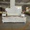 Leather bed solid wood carved double master bedroom bed 2 meters high-end champagne gold furniture home