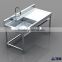 APEX custom make factory cleaning use luxury faucet stainless steel single sink table/industrial kitchen equipment