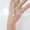 Electroplating Metal Simple Slave Chain Hand Harness Bracelet Ring Jewelry