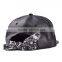 Blank genuine leather 6 panel cap with silk strap
