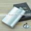8oz Stainless Steel Liquor Wine Flask With Hinged Screw-On Cap
