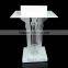 Acrylic lectern with crystal column/ cheap acrylic pulpit