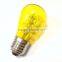 Holiday Christmas LED S14 Light Bulb Replacement Medium Screw E26 base transparent yellow