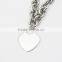 316L Stainless Steel Silver Punk Links Heart Pendant Necklace