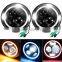 7" LED Headlight High/Low Beam With Halo Turn Signal Running Lights For Jeep Hummer Camaro Harley