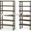 Modular & Stacking Room Divider With Metal Hand Painting and Wood Top & Alternate Shelf Assembly Multiple Arrangements.