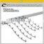 Shop or supermarket metal chrome square tube metal ball hooks for hanging clothes