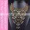 Latest fashion Antique Gold Rhinestone Statement Bib jewelry Necklace