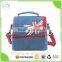 Multifunction custom promotional denim lunch cooler handbag with double layers