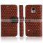 Woven Pattern Leather Mobile Phone Case Cover for Galaxy S5 I9600