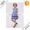 2016 European Fashion children frocks designs Chinese style Blue-and-White floral printed layered A-line girls party dresses