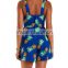 2015 summer girls playsuit, sleeveless V-neck casual rayon printed paysuits SYA15204