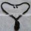 female black nephrite necklace with Buddharupa pendant