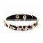 Korean Style Rivet Skull Star Tiny Crystal Pearl Beads Bangles Leopard Animal Fur Pattern Punk Bangles Jewelry Sets For Women