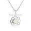 Opal Jewellery White Stone Pendant Necklaces Silver Chain SPI002W