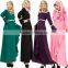 Summer Fashion Women Hijab Ethnic Clothing Ladies Long Sleeve Ruffle Zipper Back Muslim Jubah 2016