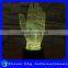 Acrylic Sculpture 3D Hand LED Night Light Creative Stereoscopic 7 Colors Flashing Touch LED Night Light