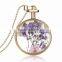 2016 trending perfume bottle necklace pendant dried flower necklace