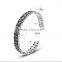 C shape antique silver vintage punk engraved stainless steel bangles