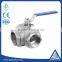 npt internal thread type stainless steel 304/316 three way ball valve