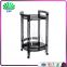 Commercial Restaurant Serving Trolley Decorative Trolley Cart Clear Glass Top Wine Trolley