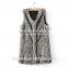 Europe and the United States hot sale v-neck sleeveless ladies long faux fox fur waistcoat