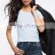 OEM service women cheap ribbed knit plain slim fit t shirt