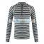 100%Merino wool kids thermal underwear stripe zip long johns for 4-12years old