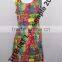 Sleeveless Round Neck Printed Polyster Ladies Dress