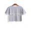 china supplier ladies t-shirt short sleeve pure color grey turtle neck tee for ladies