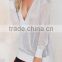 EY0907S Deep V-neck Sexy Loose Sweater Plus Size Transparent Pullover Sweater