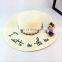 Letters Embroid Frenulum Of Hair Bulb Large Eaves Straw Hat Vogue Sunshade Sandbeach Hat