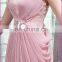 CE203 New Arrival Floor Length Backless Pink Chiffon Evening Dress For Fat Women