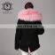 American Pink Fur Parka Ladies Winter Wear, Long Sleeve Fashion Jacket Woman