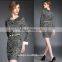 High quality ladies black lace bodycon dress, long sleeve lace dress wholesale