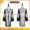 Special Jacquard Stripe Pattern Knit Kimono Cardigan for Women With Tassel