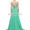 Grace Karin Wholesale A line One Shoulder Aquamarine Chiffon Beaded Long Bridesmaid Dresses CL2949-6