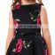 Kate Kasin Children Girls Sleeveless Round Neck Vintage Retro Cotton Floral Pattern Dress KK000250-5
