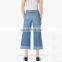 2017 High Rise Wide Leg High-waisted Customized Women Ladies Girl Cotton Denim jeans From China factory
