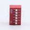 Red blue 2.54 pitch 6 position vertical pin type dip switch
