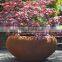 Laser cut modern weathering steel planters for decoration outdoor