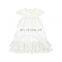 Beautiful pure white lace dress double layers ruffle boutique baby girl summer dress