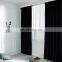 Wholesale Luxury Thickened High Density Pure Black Color Polyester Full Shading Blind Blackout Fabric Ready Made Curtain