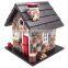 Custom painted colorful hanging wood birdhouses, garden bird house