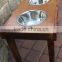 Custom raised wooden dog bowl, wood personalized dog bowls