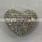 china natural stone crystal ab heart shape beads, white crystal AB  for jewelry