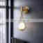 Nordic Modern Wall Lamp Glass Lampshade Metal Bedside Lamp