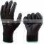 Custom Logo Work Gloves Machine Knitted Shell Black PU Gloves PU Grip Glove for Automotive Industry