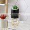 Ceramic vases, vials of Nordic ironwork, simple frame arrangement, gold-plated flowerpot